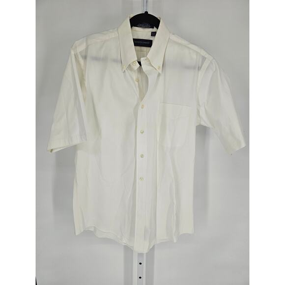 Kenneth Gordon Men's Pinpoint Oxford Cotton Button Down White Shirt Size 15.5 - Picture 1 of 3